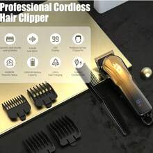 sejoy Electric Clipper Set ,Professional Hair Clippers Shaver Trimmers Machine Cordless,T-Blade Beard Trimming Kit | Men's Haircutting Set ,LED Display - Gold Single Piece - View 5