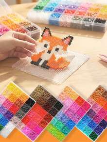 24色 Perler 珠子套組 (2.6mm)，包含珠子板、鑷子、收納盒、托盤和 3D 像素藝術珠子。非常適合 DIY 手作、像素藝術、裝飾手工、手工禮物和學校手工活動。(Perler 珠子、熔融珠、Perler 珠子) - 多色 - 查看 2
