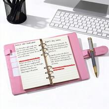 Carpeta A6 - Con 90 páginas de núcleos reemplazables - Papel lacado y engrosado, adecuado para notas diarias, notas de estudio, planificación diaria y regalos de vacaciones, útiles escolares, útiles escolares lindos, (sin bolígrafo) - Multicolor - Ver 8