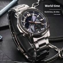 Casio Reloj de pulsera analógico-digital deportivo de negocios con conexión Bluetooth, resistente al agua 100m, reloj de cuarzo para hombres ECB-20YDC-1APR - Unitalla - Ver 11