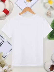 Adult Women's Short-Sleeved T-Shirt, American Style, With Letter Print, Round Neck, Unisex, Suitable For Casual Daily Outings, Short-Sleeved Summer T-Shirt, Retro T-Shirt With Y2K Print. - 白色 - 查看 4