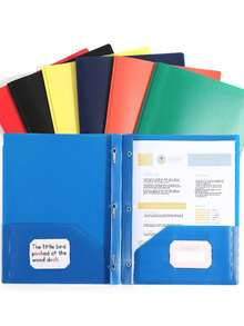 1pc A4 Dual Pocket PP Plastic File Folder, Tadpole Clip Dual Sleeve American 3-Ring D-Ring Report Binder, Suitable For School Office Document Storage - A - View 11