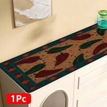 1pc Home Decor, Chili Pepper Pattern Printed, Linen Kitchen Rug, Kitchen Mat, Floor Mat, Bathroom Mat, Entryway Mat, 3D Printed Rectangle, Suitable For Living Room, Bedroom, Hallway, Bathroom, Laundry Room - Polyester Carpet, For Indoor And Outdoor Home Decor - Multicolor - View 17
