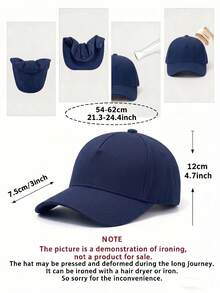 Men's Printed Hat Leopard Print New York Logo Cap | Suitable For Summer Vacation And Daily Wear | 100% Cotton Unisex - Navy Blue - View 5