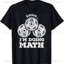 Camiseta de entrenamiento Shhh IM Doing Math para hombre, ropa divertida de levantamiento de pesas, manga corta, cómoda, transpirable, informal, suelta, Y2k - forma - Ver 1
