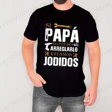 Camiseta para hombre, si papá no puedo arreglar, estamos atornillados, regalo Retro español para padre y papá, ropa de motocicleta para hombre, camiseta informal de moda - forma - Ver 1