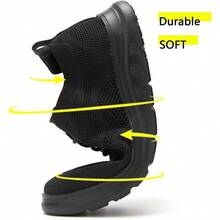 Mens Casual Dress Oxfords Shoes Fashion Mesh Work Business Walking Sneakers Comfortable Lightweight Soft Sole - 6.5 + 黑色 - 查看 3
