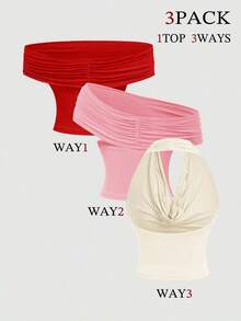 Set de 3 piezas de Tops de Tirantes Versátiles para Mujer - Multicolor 3 - Ver 2