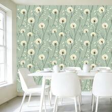 Dandelion Floral Peel And Stick Wallpaper Green Self Adhesive Removable Vinyl Wallpaper Botanical Floral Watercolor Boho Accent Wall For Bedroom Living Room Nursery - 1PC - View 3