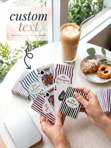 1 Deck Personalized Family Surname Playing Cards, Customized Surname Wedding Favor, Newlywed Couple Commemorative Playing Cards, Casino Guest Gifts - Multicolor - View 1