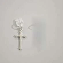 Silver Cross Phone Decoration, Suitable For IPhone/Type-C Dust Plug Interface Care, Phone Pendant Accessory - Silver - View 9