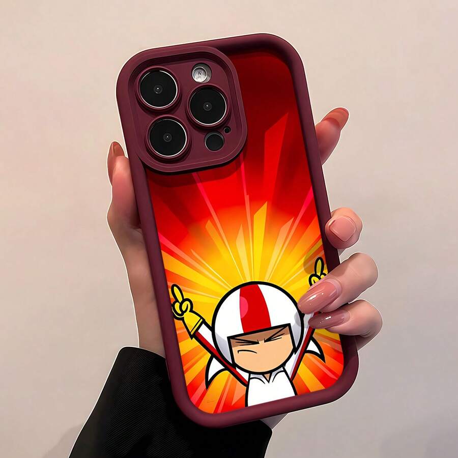 Explosión blanca, roja y amarilla de Kick Buttowski.funda de teléfono Fundas compatibles con ,Apple,VIVO,OPPO,,, y Honor.Fabricadas en silicona TPU,ofrecen protección contra golpes y caídas.regalos para mamá - Rojo - Ver 1