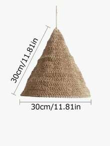 1/3 Piezas Pantalla de lámpara decorativa bohemia tejida a mano, adecuada para decoración de casas de huéspedes y restaurantes, pantalla de lámpara de cuerda de cáñamo - marrón - Ver 9