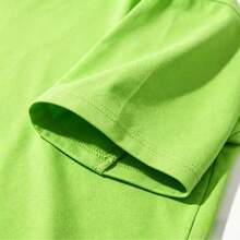Men's Casual Summer Washed Cotton T-Shirt Old Row Outdoor Fish Print, Round Neck Short Sleeve Lightweight Knitted Fabric, Rib Details 100% Cotton - 純棉淺綠 - 查看 3