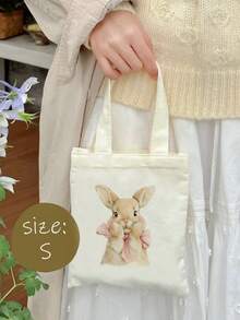 5/10pcs Mini/S/M/L Size Reusable Cute Rabbit Bow Heart Pattern Canvas Gift Bags Party Favor Bags Set, Birthday Party Kids Theme Party Gift Bags Baby Shower Back To School Graduation Party Theme Party Thanksgiving Christmas Anniversary Party Gift Packaging Bags Essential - View 25