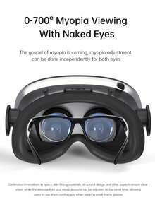 3D 4K Ultra HD VR Headset - Anti-Blue Light Battery-Free, Adjustable Ergonomic Lightweight VR Glasses, Compatible With Android/IOS Phones, Immersive Home Theater/Gaming Headset, Sturdy & Comfortable Multimedia VR Accessories - Black - View 8