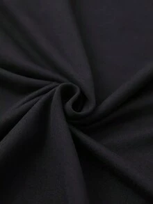 1 pieza de camiseta de manga corta con cuello redondo, estilo casual, holgada, con estampado divertido de dibujos animados, de fibra de poliéster, adecuada para uso diario, 100% algodón.ropa de calor mujer - Negro - Ver 5