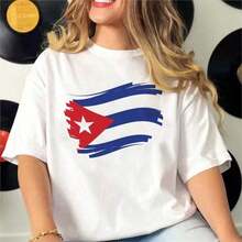 Modern Minimalist T-Shirt COOL SUMMER CubaS, Women's Printed T-Shirt, Casual Wear, Girl's T-Shirt, Fun Clothing With Comic And Urban Style. - 白色 5 - 查看 12