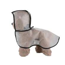 1pc Transparent Dog Raincoat, Full Coverage Button Design Suitable For Small To Medium Dogs, Rainy Day Walking Gear, Dog Raincoat, Transparent Raincoat - Black - View 14