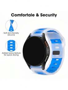 Tương thích với Samsung Galaxy Watch 7/6/5/4 40mm 44mm/Watch 6 Classic 43mm 47mm/Watch 5 Pro 45mm/Watch 4 Classic/Active 2, Dây đeo thể thao silicon mềm 20mm dành cho cả nam và nữ - 20mm - Xem 2