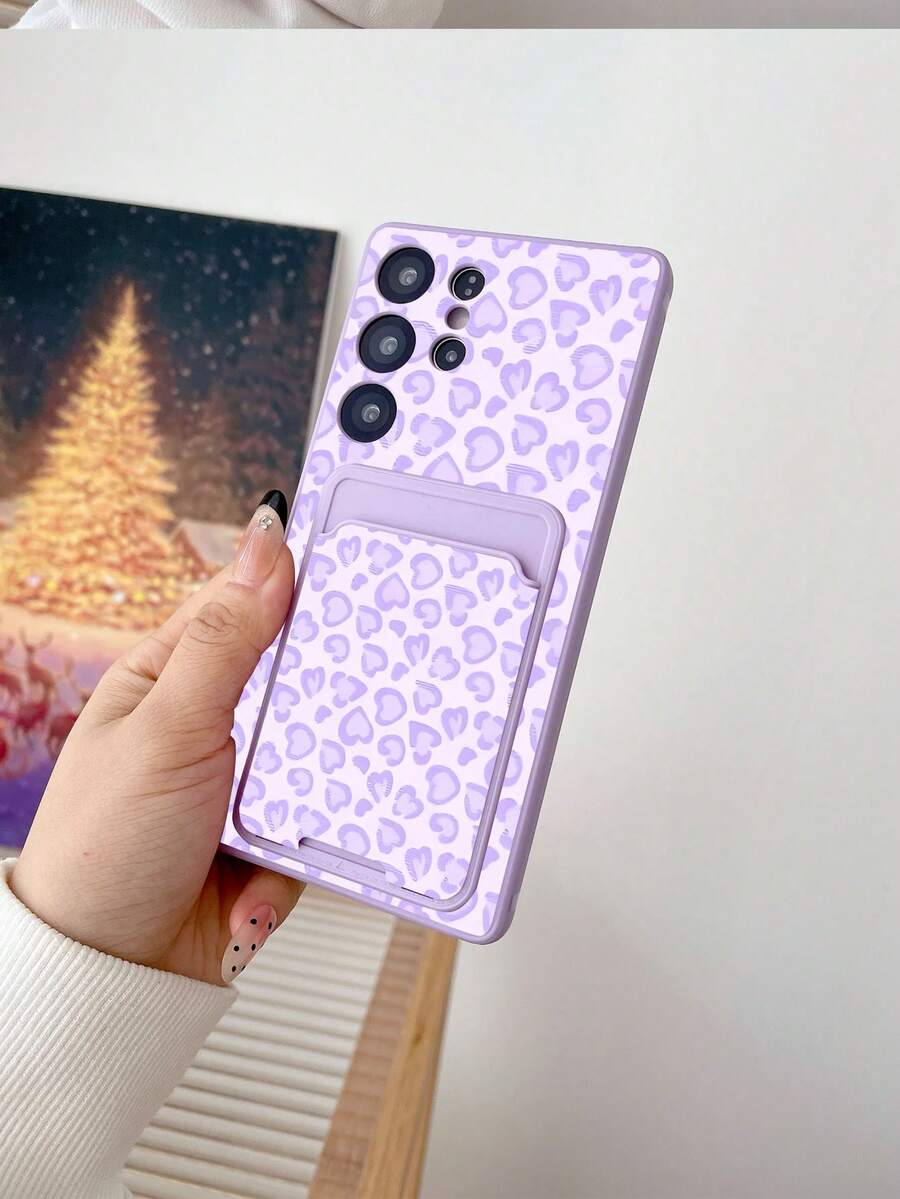 1 chiếc ốp lưng điện thoại TPU mềm màu tím in hình báo đốm, kiểu dáng 2 trong 1, thời trang, đa năng, sáng tạo, cá nhân hóa, che phủ toàn bộ điện thoại. - Nhiều màu - Xem 1