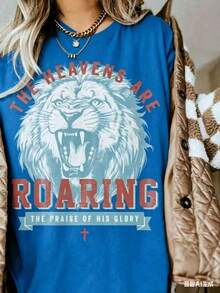 Camisetas Unisex Lindas y Casuales, Tela Premium, Camisetas Cristianas Boho, Camisetas con Versículos Bíblicos, Camisetas para Cristianos, Ropa de Jesús, Camisetas de Fe, Camisetas Casuales de Manga Corta para Hombres y Mujeres - Azul - Ver 1