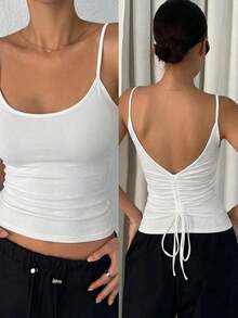 Camiseta sin espalda para mujer - Blanco - Ver 8