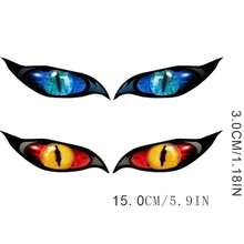 2-In-1 Two Pairs Of Different Color Demon Zombie Eye Stickers, Suitable For Car Rearview Mirror, Motorcycle Helmet Stickers - Durable Waterproof PVC Stickers | Perfect For Halloween Decoration, Halloween Night Gifts, Christmas Gifts - Demon Zombie Eye - View 7