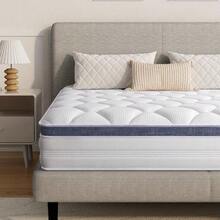 22/25cm Memory Foam Hybrid Mattress, Silent Innerspring & Pocket Springs For Cool-Sleep Comfort, Single,  Double, Double Sizes, Mattress In A Box - 25cm Grey - View 4