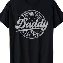 Camiseta Conmemorativa de Promoción de Papá 2026, Regalo para Papá Primerizo, Camiseta Casual de Manga Corta con Estampado Divertido para Hombre, Cómoda para Uso Diario - forma - Ver 1