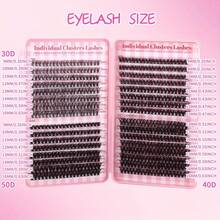 1 Box 640 Clusters 30D 40D 50D High Capacity Cluster False Eyelashes 9-16mm Mixed D Curl Effect, Natural Style, Soft & Comfortable False Eyelashes Suitable For Natural, Dramatic, Daily Makeup, And Cosplay - D - View 6