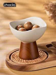 choxila 1/2 قطعة أكواب حلويات خشبية وسيراميكية عتيقة، أوعية حلويات متعددة الوظائف، أكواب حلويات، أكواب فاكهة ووجبات خفيفة إبداعية، أوعية فاكهة مجففة، أطباق وجبات خفيفة، للعائلات والمطاعم، تجمعات العطلات، شاي بعد الظهر، التخييم، الفنادق، والمناسبات الأخرى - كوب الحلوى - مشاهدة 4