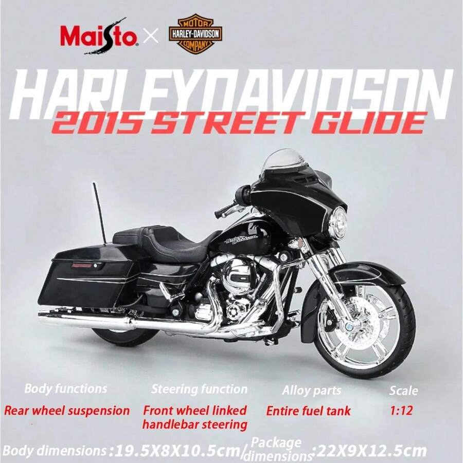 Maisto Harley 1:12 比例合金金属摩托车模型,可收藏的桌面摆件和男士礼物 - 彩色 - 查看 1