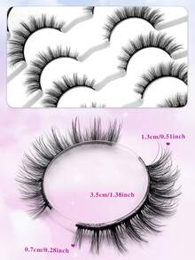ENCHUW 7 Pairs Lashes Natural Look Faux Mink Eyelashes Extension Fluffy Eyelashes Lashes Extension Makeup Tool For Daily Wear - Black - View 4