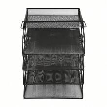 Black Paper Letter Tray, 5 Tiers Desk File Organizer, Stackable Desk File Document Organizer For Letters, Documents, Files, Notebooks, Stationery, Magazines, Small Books, Etc. - A - View 7