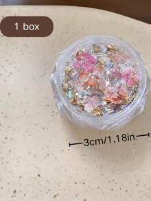 1盒歐泊乾花美甲材料，薄錦緞乾花，亮片美甲裝飾，仙女花園主題美甲飾品 - 彩色 - 查看 4