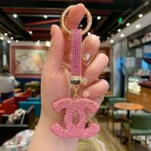 -Border Sparkling Keychain, Fashionable Bag Accessory, High-End Pendant, Personalized Car Keychain - Sparkling Rhinestone Keychain [Black] - View 10