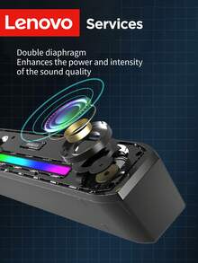 Lenovo 联想 B02 RGB 桌面蓝牙音箱，具备立体环绕声，USB 供电，支持有线和无线连接，适用于 PC、笔记本电脑和游戏设备 - 查看 7