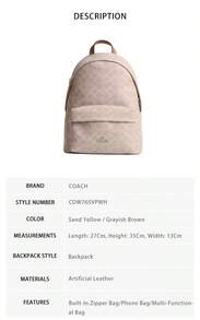Mochila Blanca Coach Taylor Signature CDW76SVPWH - Amarillo arena/marrón grisáceo CDW76SVPWH - Ver 7