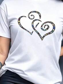 Playera de Corazones con Emojis - Estilo Cute y Colorido - Blanco - Ver 1
