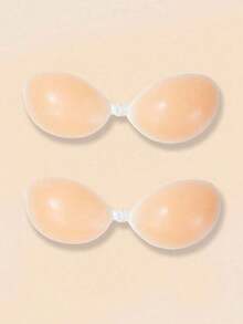 1pcs Women Strapless Silicone Invisible Bra Pads, Suitable For Spaghetti Strap Dresses And Wedding Gowns, Lift And Support Effect For Summer, Thin Breathable Invisible Bra And Double-Sided Adhesive Bra Pads, Reusable Pads, Swimsuit And Sports Bra Thickening Waterproof Bra Pads - C - 查看 1