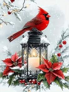 1pc DIY Diamond Painting, Rhinestone Embroidery, Animal & Bird Design, Home Decor, Full Drill, 30*40cm/40x50cm - Sets - View 1