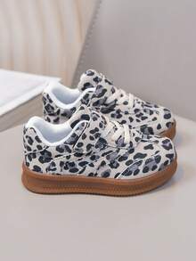 1 par de zapatos casuales y deportivos de estampado de leopardo unisex, cómodos y duraderos, adecuados para primavera y otoño - Beis - Ver 6