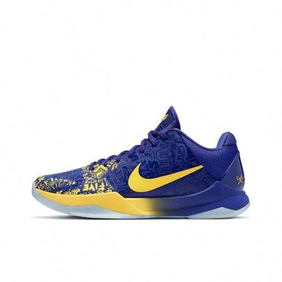  Nike Zoom Kobe 5 Protro "5 Rings" Low-Top Basketball Shoes, Unisex, Blue And Yellow
