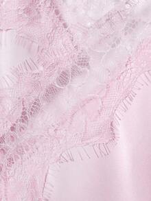 Nuevo Top de estilo lencería con decoración de encaje de moda europea para mujer, estilo veraniego - Rosa 2 - Ver 10