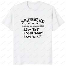Camiseta gráfica de sarcasmo de Humor para adultos de prueba de inteligencia, camiseta informal holgada de manga corta para hombre, ropa informal estilo Hip Hop - forma - Ver 1