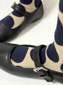 3 Pairs Of Polka Dot Mid-Calf Socks, Suitable For Everyday Wear. - Multicolor - View 3