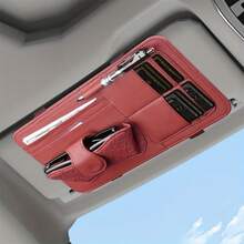 Soporte de almacenamiento multifuncional para visera de sol del coche - Soporte de moda para gafas y tarjetas, accesorio para visera de sol interior del coche, puede sostener gafas de sol, tarjetas de estacionamiento y artículos pequeños - A - Ver 6
