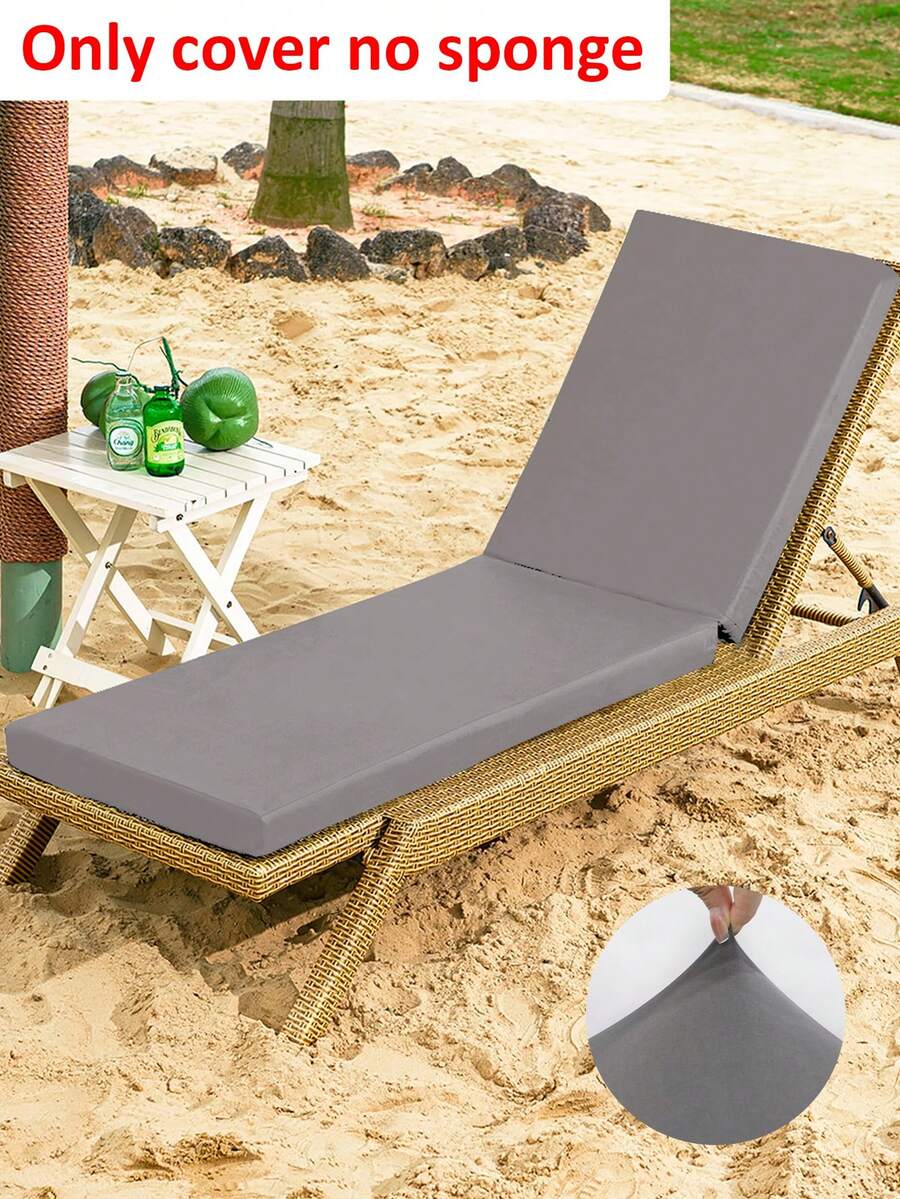 1pc Milk Silk Solid Color Beach Chair Cover, Elastic & Removable, Machine Washable, Multi-Color Options, Protective Cover For Pool, Beach, Patio Chairs - Multicolor - View 1