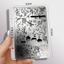 Nail Art Stamping Plate, Beginner Friendly Nail Decoration Template, Designs Include Black Cat, Floral, Daisy, Botanical French Tips. Transparent Silicone Stamp, Steel Plate Nail Art Tools - Multicolor - View 12